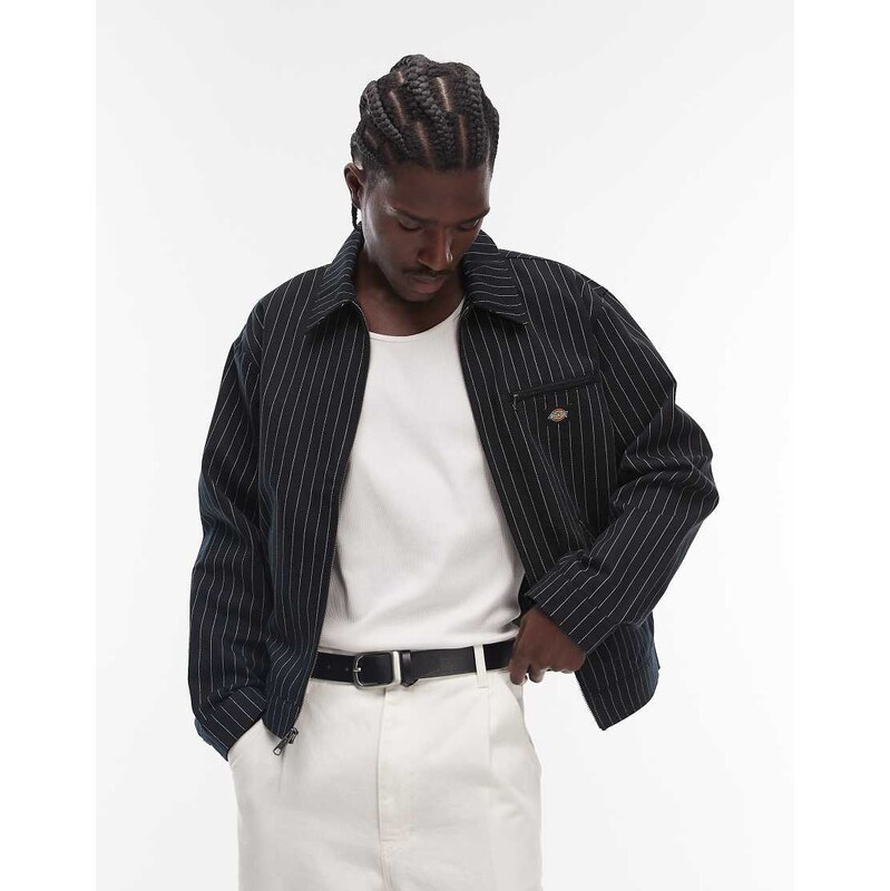 Dickies 247 striped work jacket in black