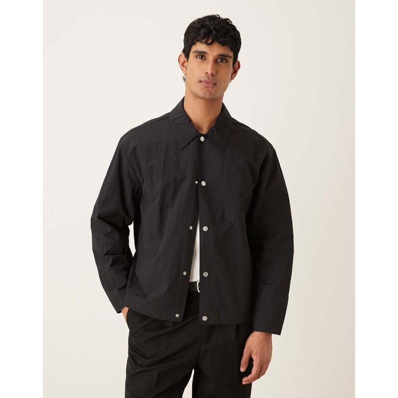 ASOS DESIGN lightweight nylon jacket in black