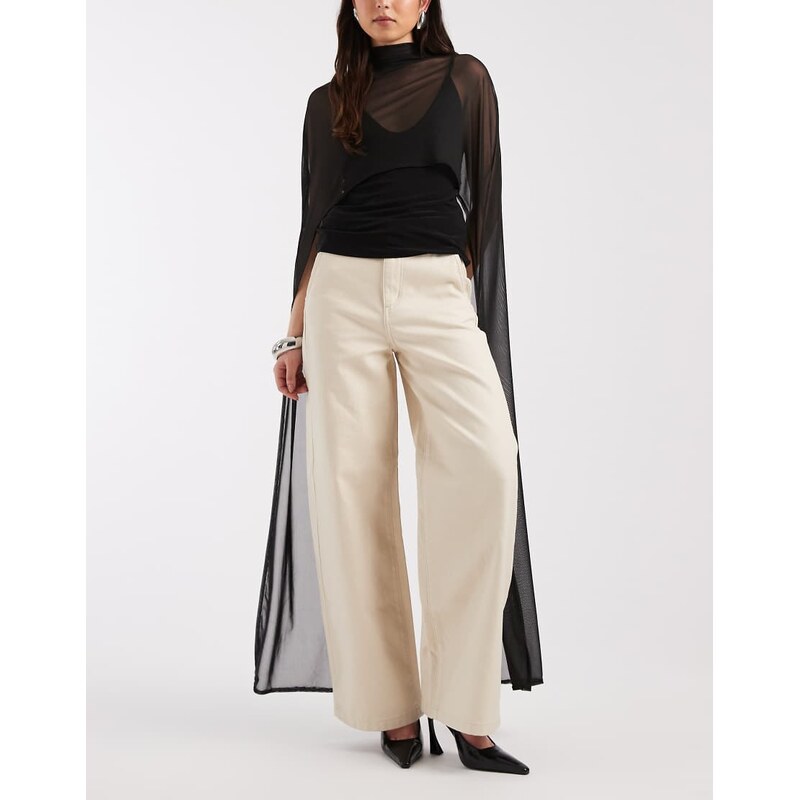& Other Stories pure cotton straight leg trousers in white