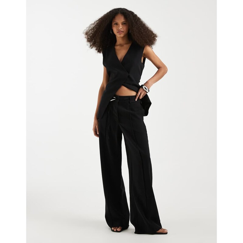 Object tailored wide leg trousers co-ord with hardwear details