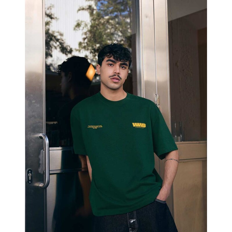 Bershka Short sleeve print t-shirt in green
