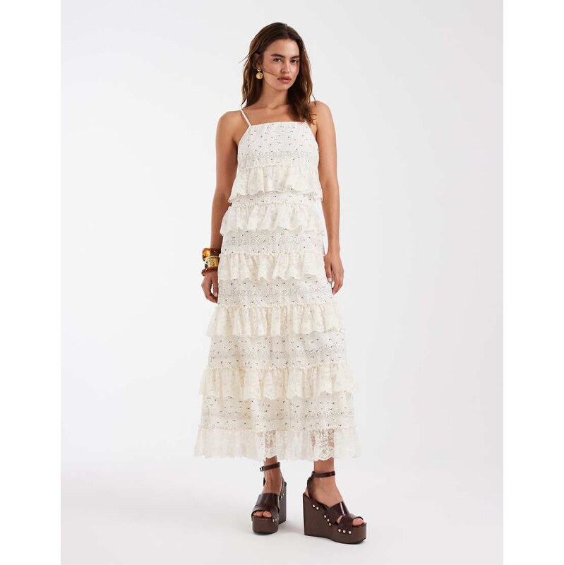 Vero Moda disty floral printed cotton cami maxi dress with
