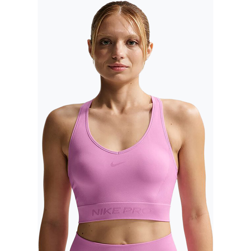 Tréninkový top Nike Pro Seamless Dri-Fit Cropped light magenta