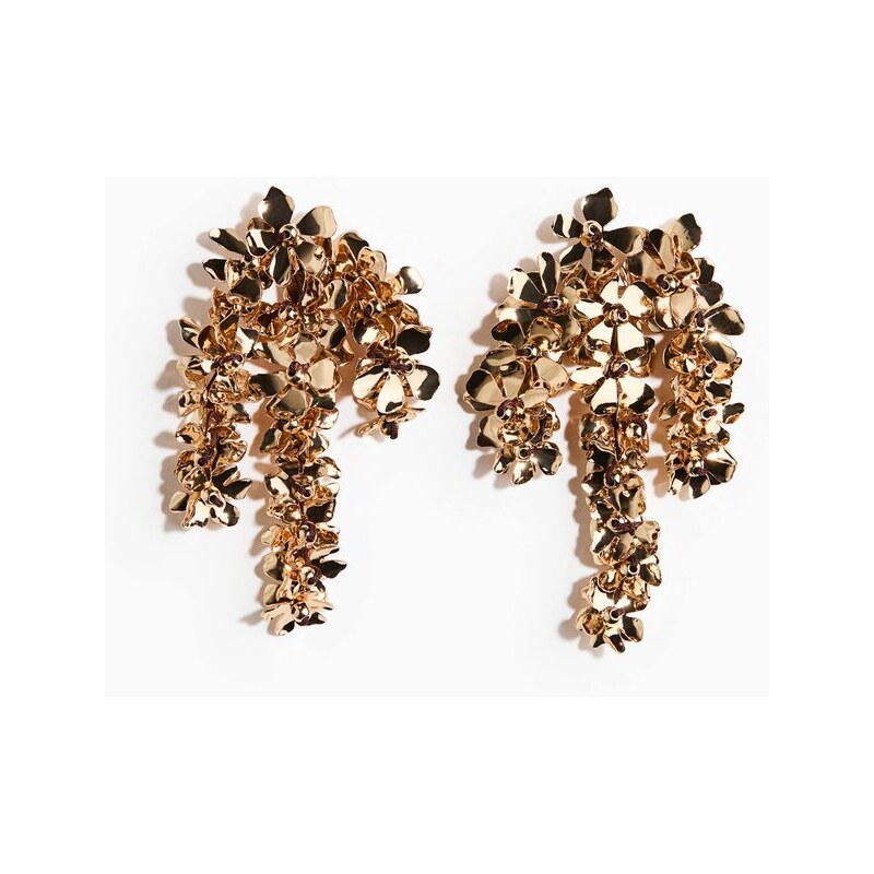 H&M - Flower-detail cluster earrings - zlatá 114835209