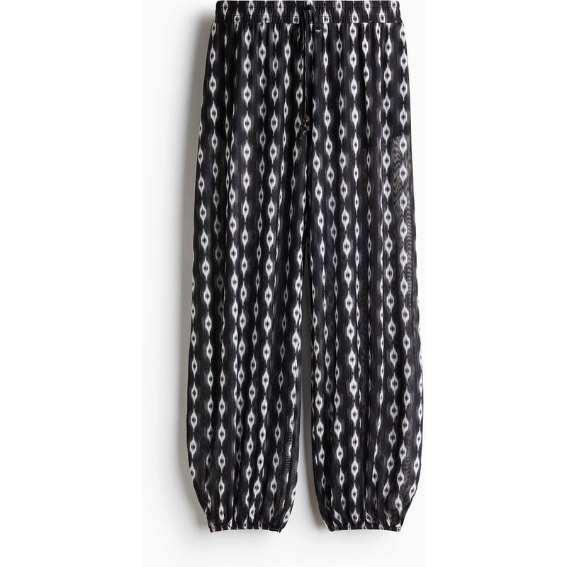 H&M - Balonové kalhoty zesíťoviny - Černá/Vzor