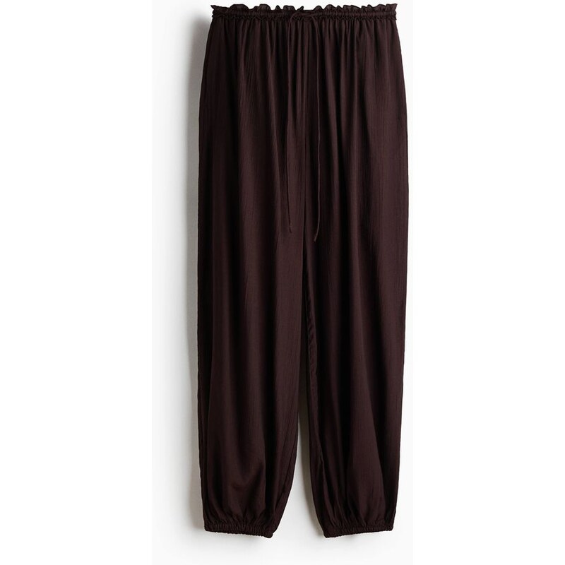 H&M - Balloon drawstring trousers - hnědá 114835366