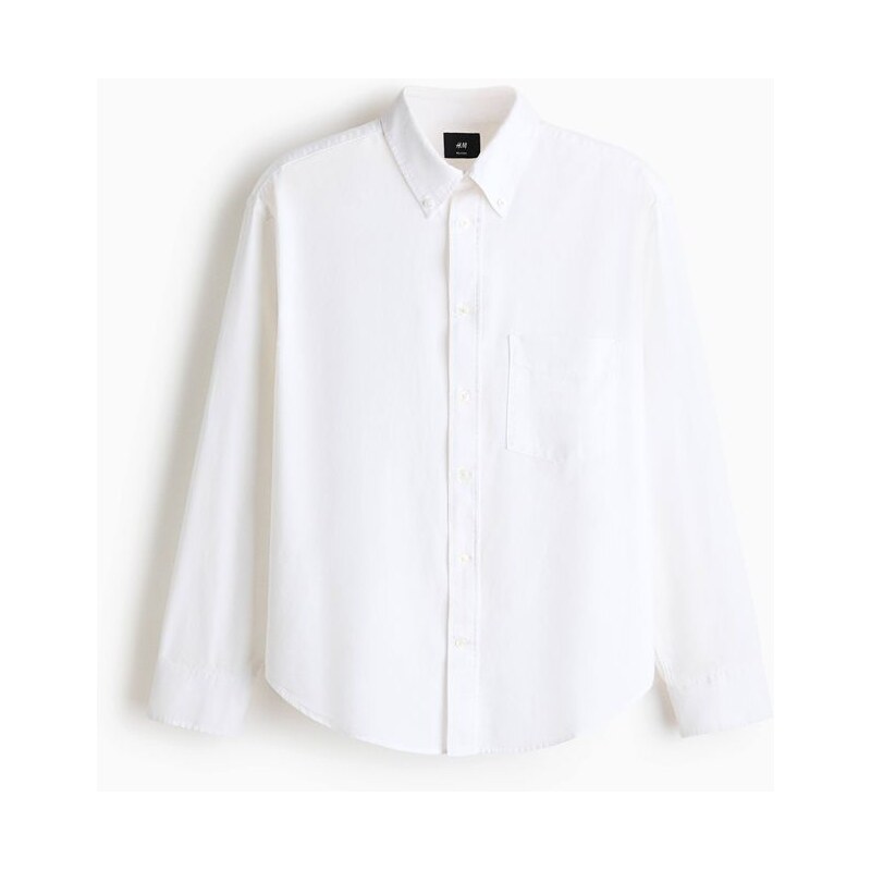 H&M - Oxfordská košile Relaxed Fit - Bílá