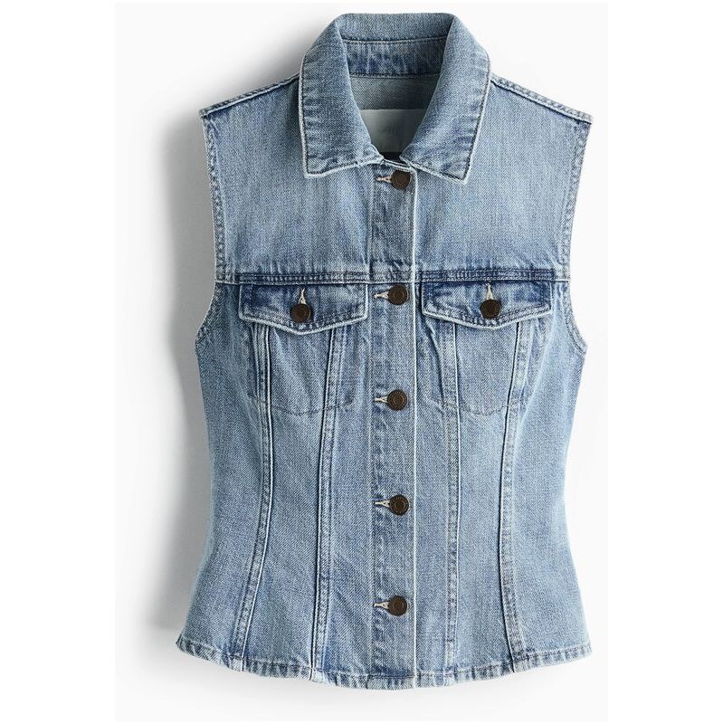 H&M - Džínová vesta - modrá 114835496