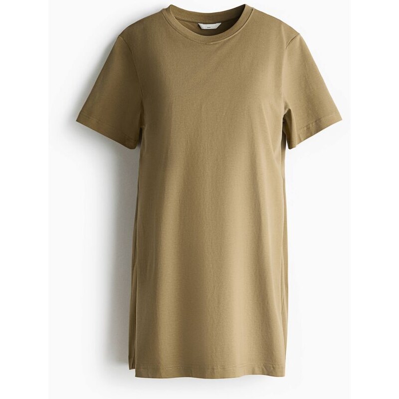 H&M - MAMA Tričkové šaty na kojení - Khaki Zelená
