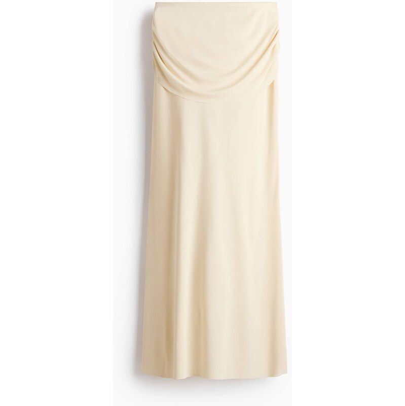 H&M - Řasená maxisukně - Světle Žlutá
