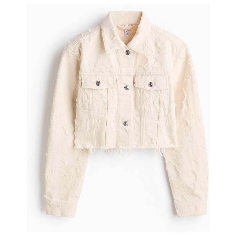 H&M - Cropped keprová bunda - bílá 114835667
