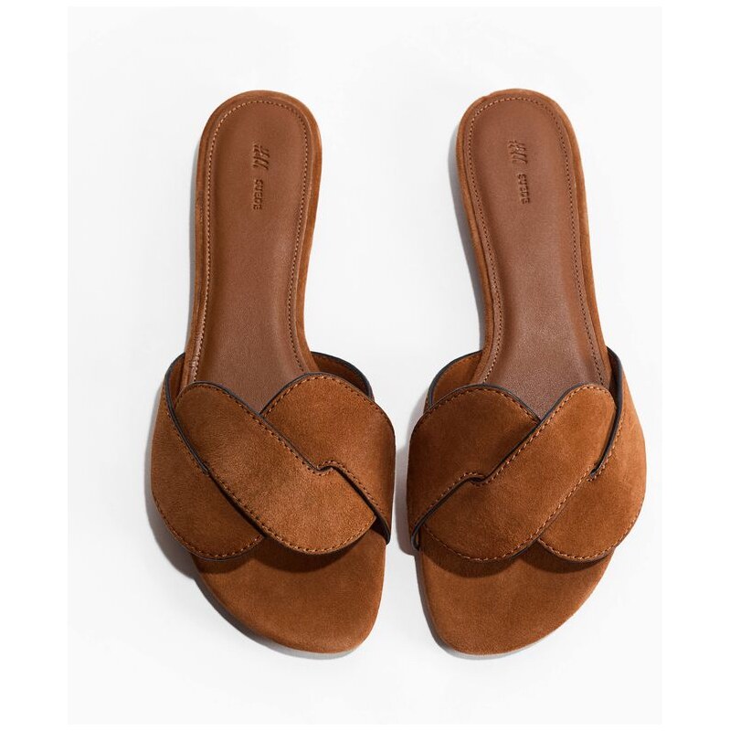 H&M - Kožené sandály - béžová 114835708