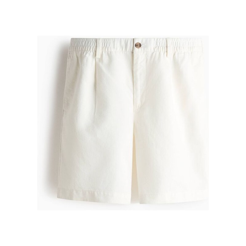 H&M - Šortky z lněné směsi Relaxed Fit - Bílá