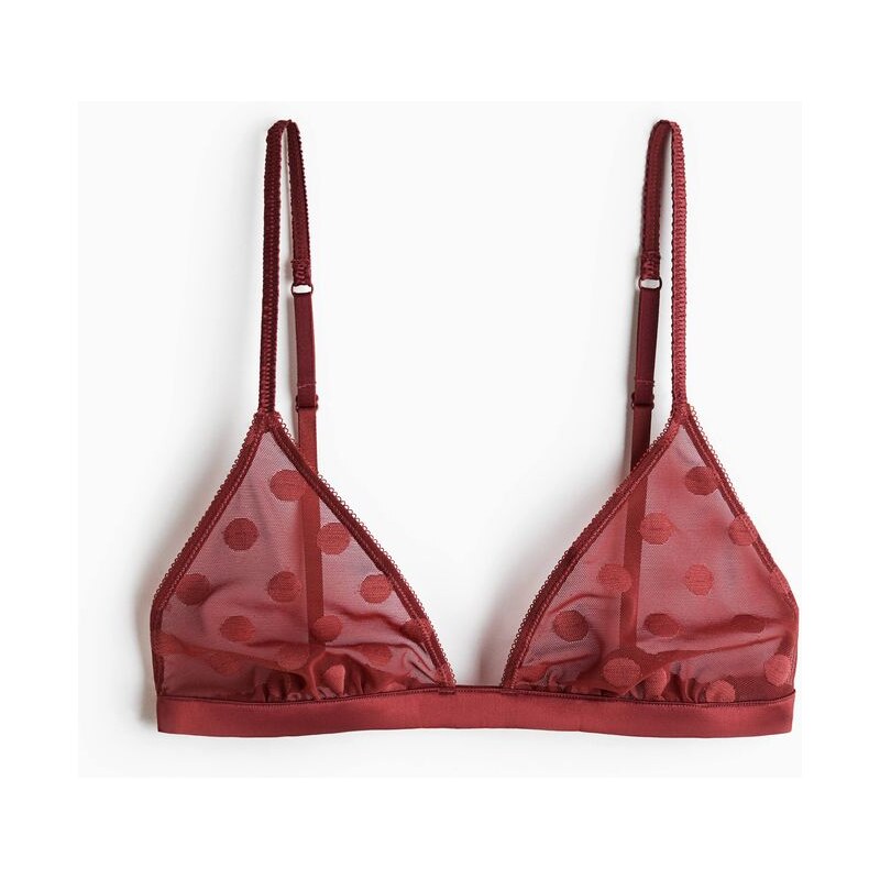 H&M - Měkká podprsenka zesíťoviny - červená 114835703