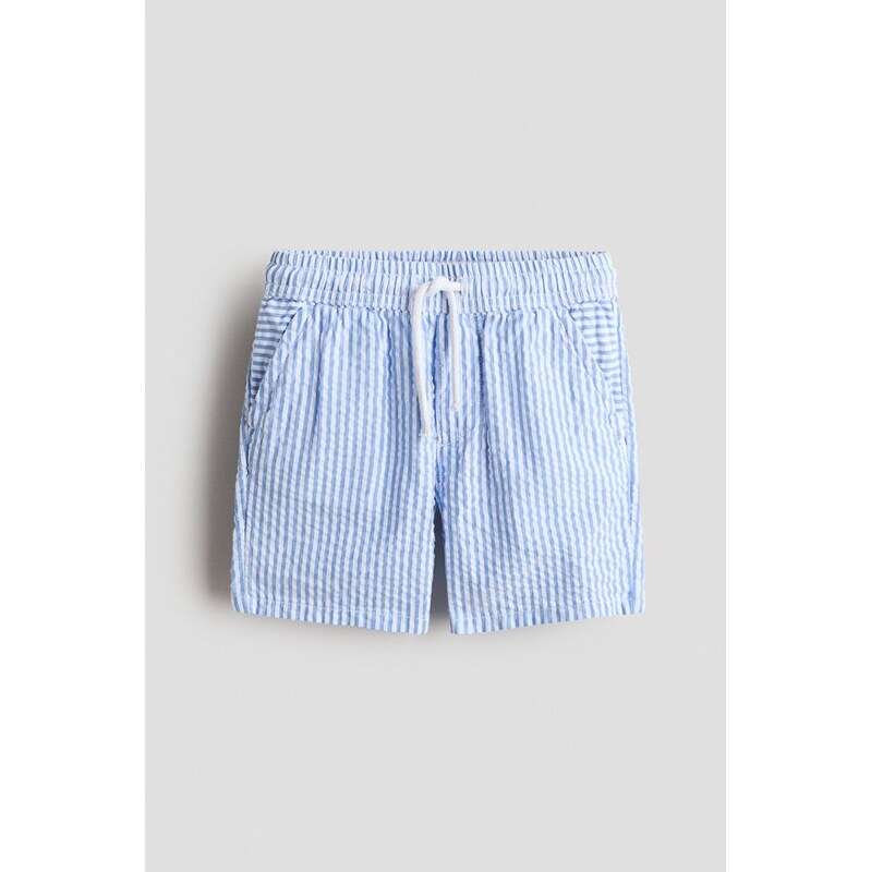 H&M - Šortky ze seersuckeru - Modrá/Proužky