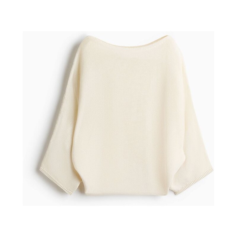 H&M - Svetrs netopýřím rukávem - béžová 114835695