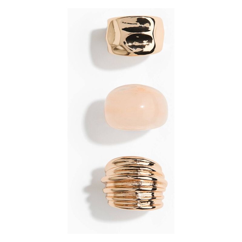 H&M - Robustní prsten 3 kusy - zlatá 114835796