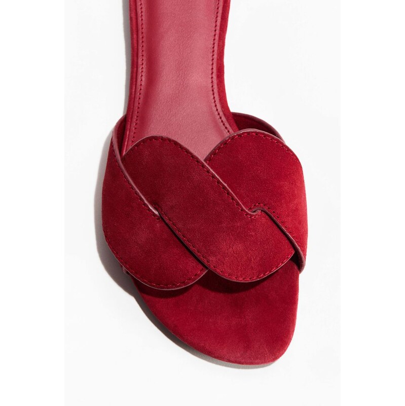 H&M - Kožené sandály - červená 114835848