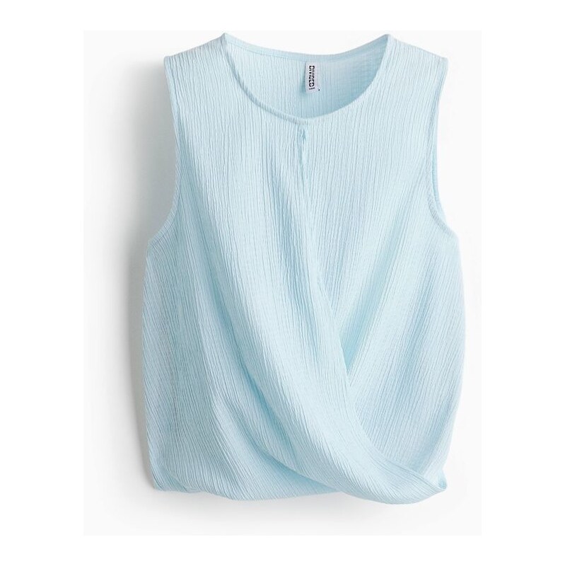H&M - Mačkaný tops křížením - Bleděmodrá