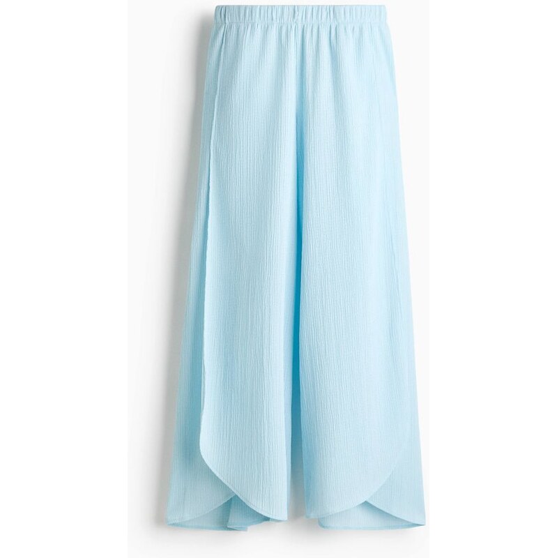 H&M - Široké kalhotys křížením - tyrkysová 114835845