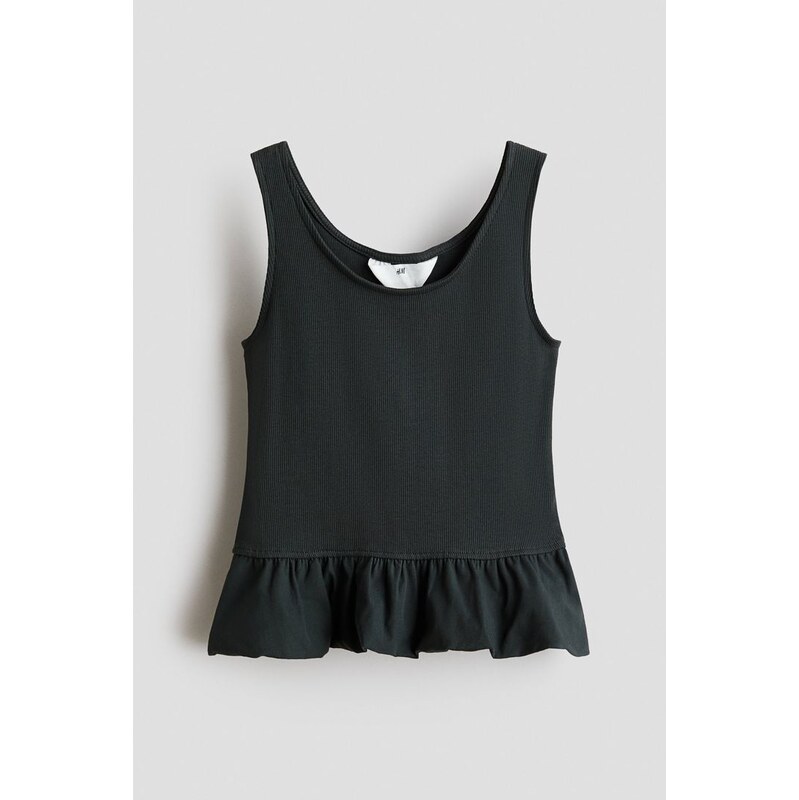 H&M - Tílkos bublinovým dolním lemem - Tmavě Šedá