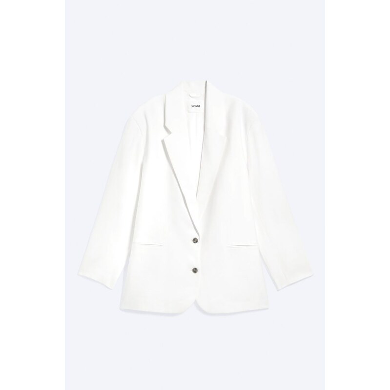 H&M - Jednořadé oversized kostkované sako - bílá 114835939