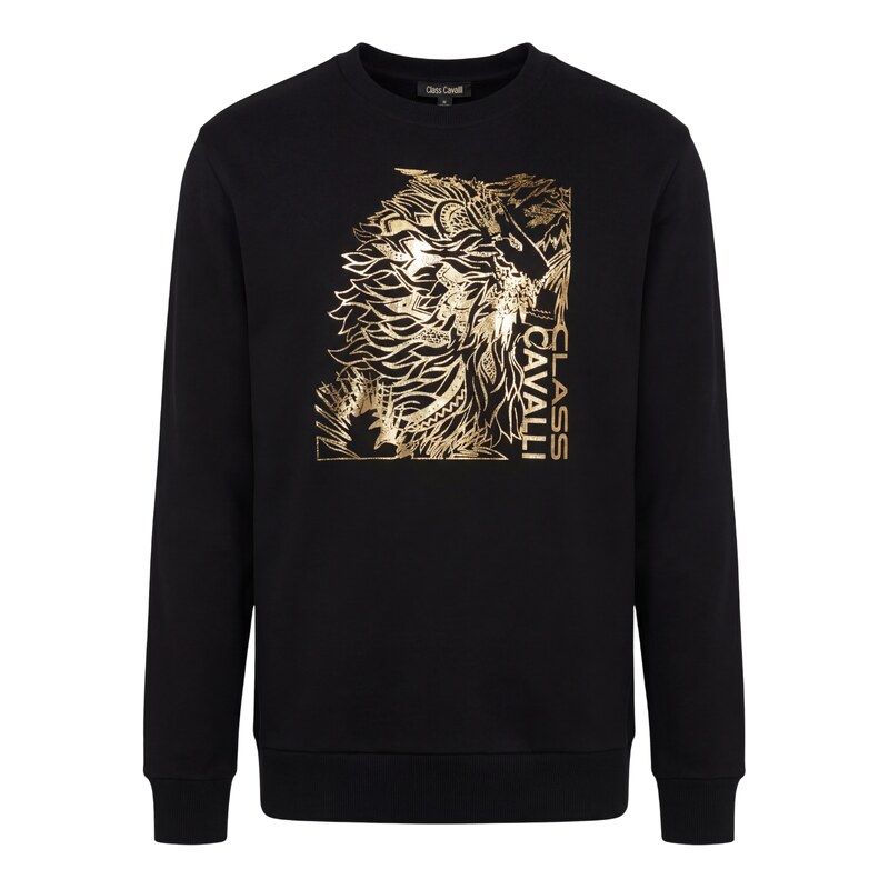 CAVALLI CLASS Golden Chest Black mikina