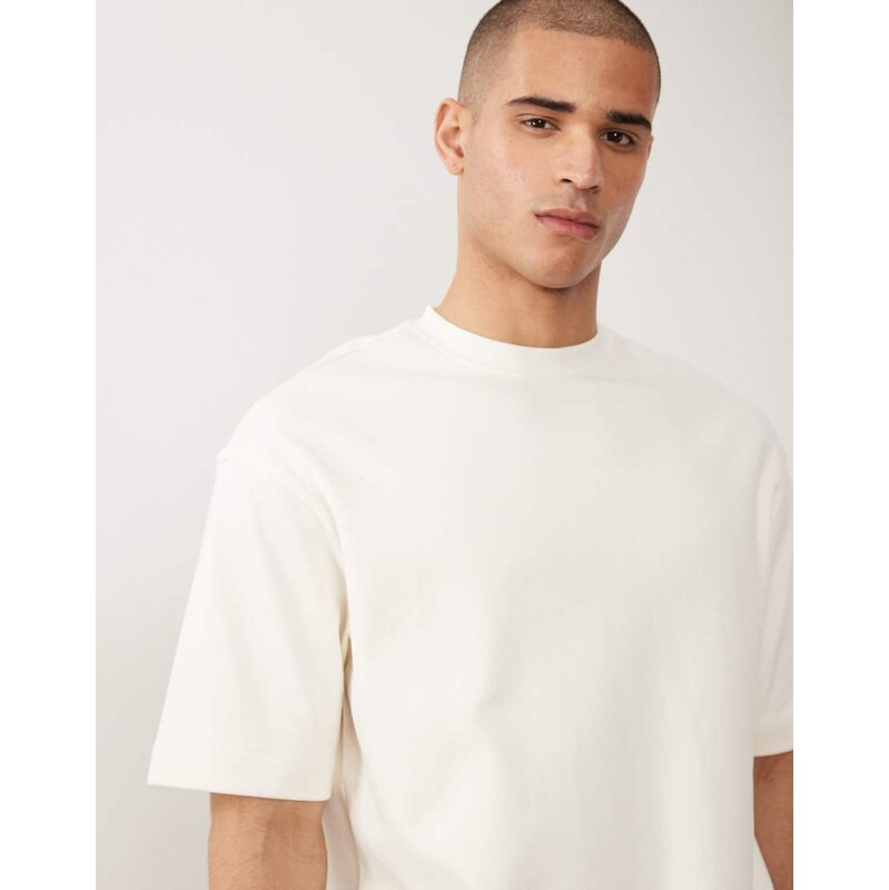 Selected heavyweight 300gsm oversized t-shirt in off white
