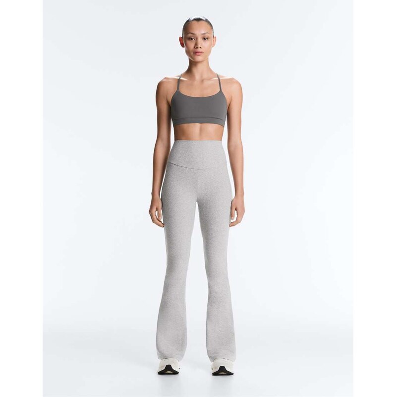 OYSHO Comfortlux high-rise flare trousers in grey melange 114841633