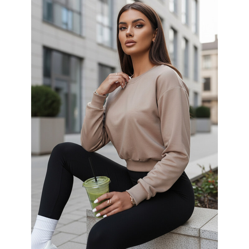 Béžová dámská basic mikina CASUALVIBE