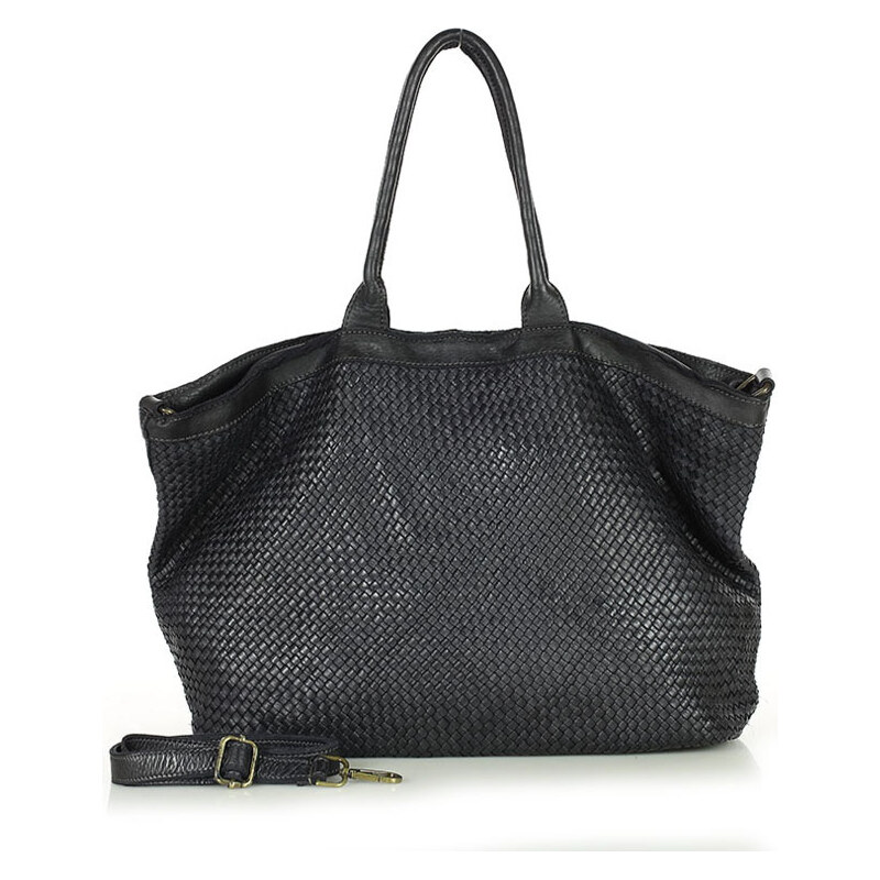 GENUINE LEATHER Shopper bag kabelka Marco Mazzini VM258 černá 112757300