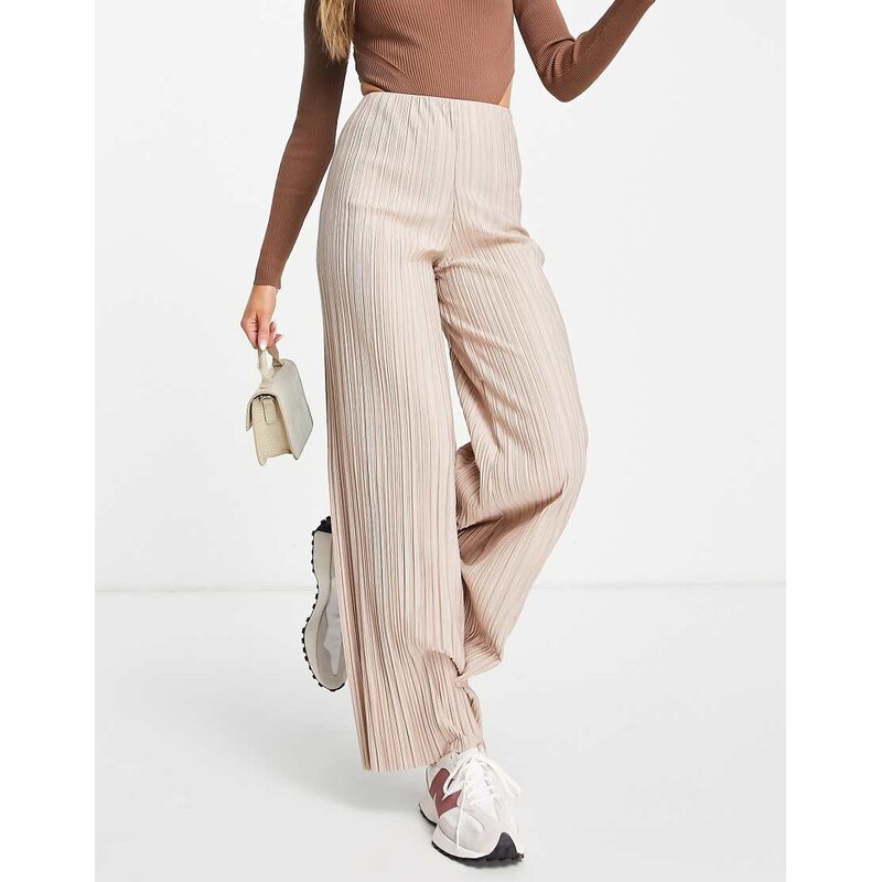 & Other Stories co-ord plisse trousers in beige - STONE-Neutral