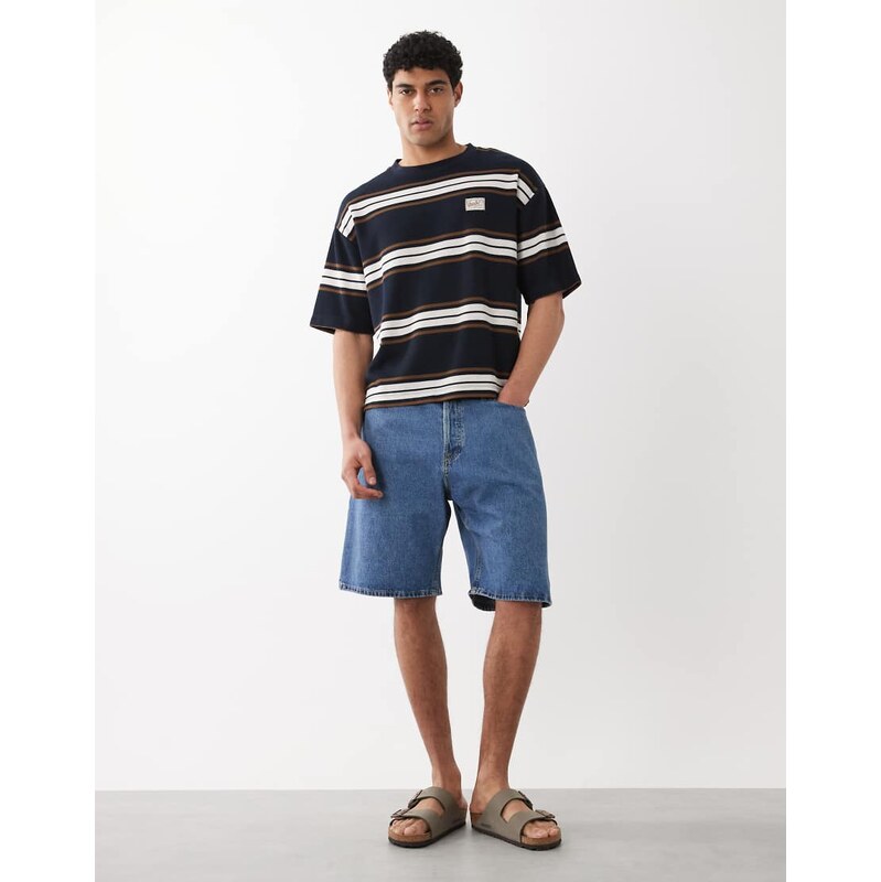 Jack & Jones baggy denim shorts in light blue