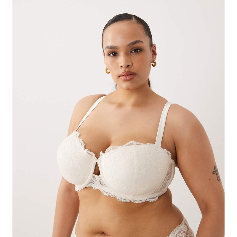 ASOS Curve ASOS DESIGN Curve Bridal Lola lace balcony underwired bra 115514872