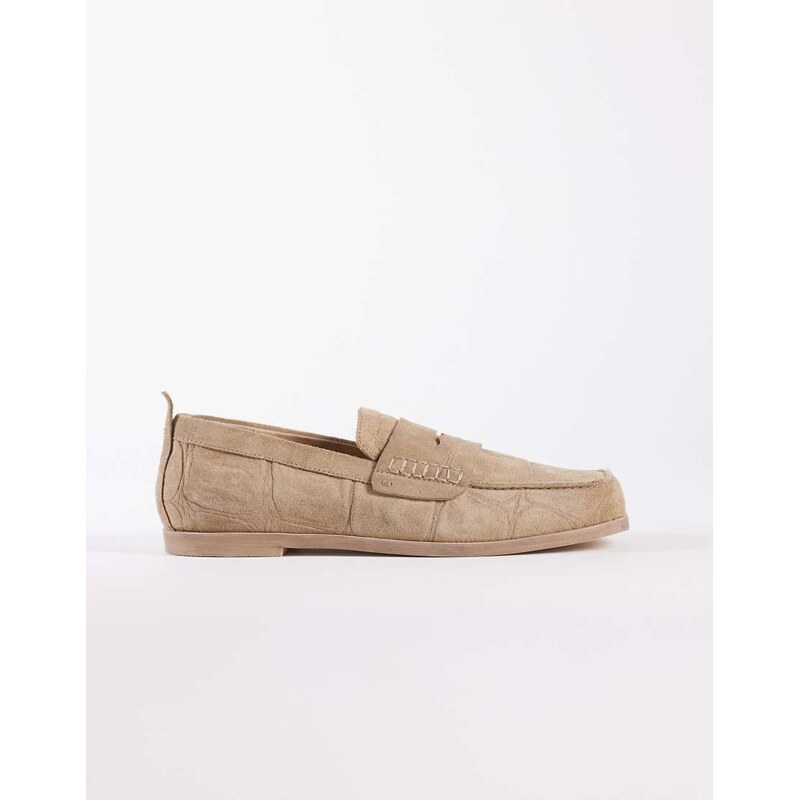 Bronx Colb-y square toe loafers in sand suede-Neutral 114837986