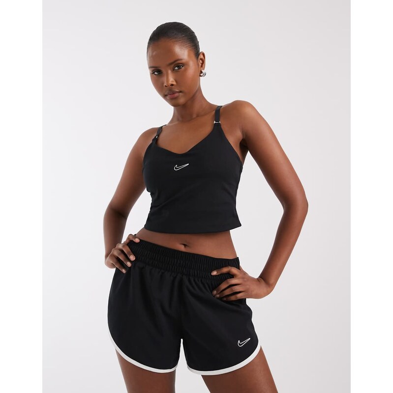 Nike Training metallic swoosh vest top in black