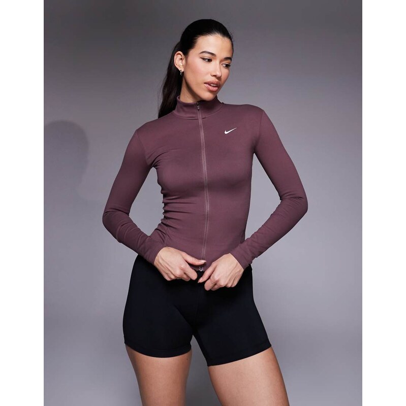 Nike Training One Dri-FIT full zip fitted long sleeve top in