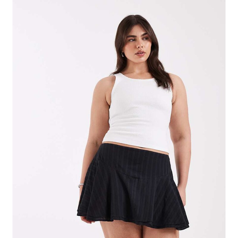 ASOS Curve ASOS DESIGN Curve textured drop waist lace insert