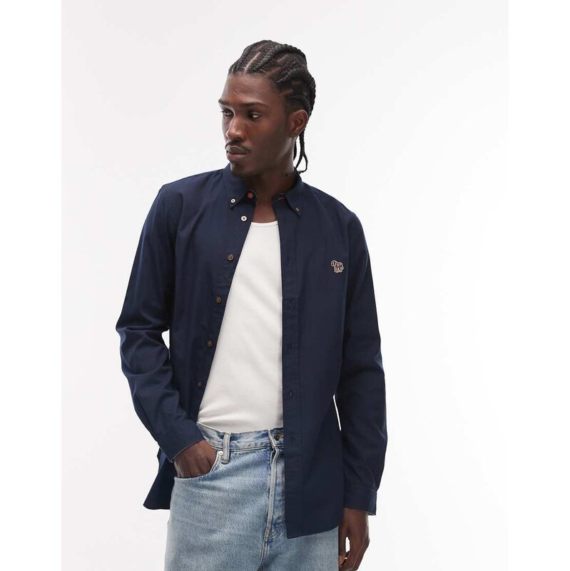 PS Paul Smith long sleeve cotton shirt in navy