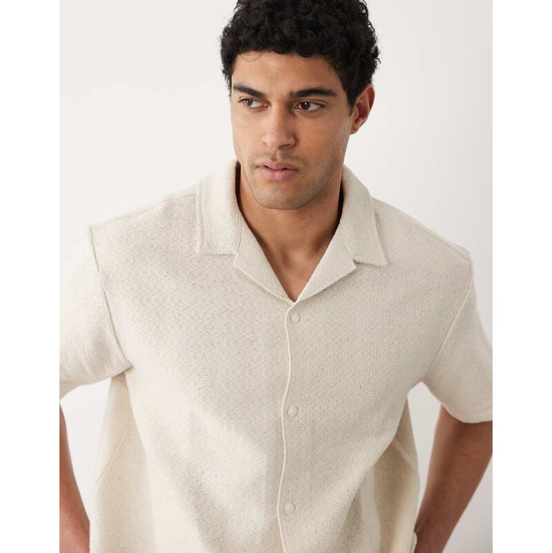 Jack & Jones textured print shirt in white