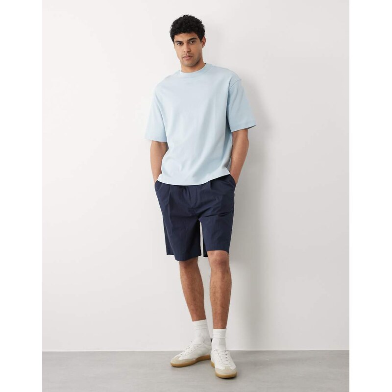 Selected heavyweight 300gsm oversized t-shirt in light blue