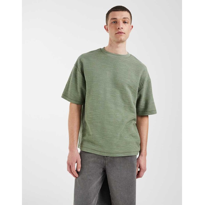 ASOS DESIGN boxy oversized t-shirt in mid green texture