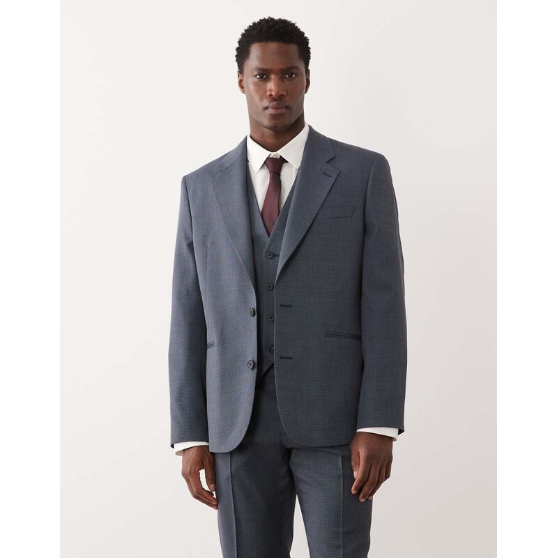 ASOS DESIGN slim suit jacket in navy washable wool blend