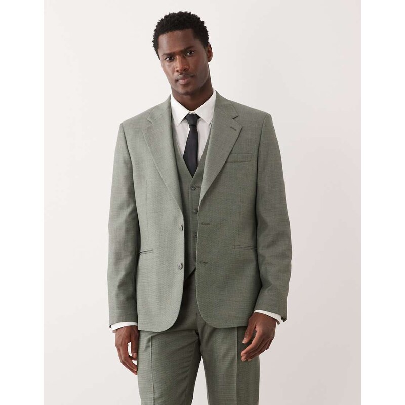 ASOS DESIGN slim suit jacket in mid green washable wool blend