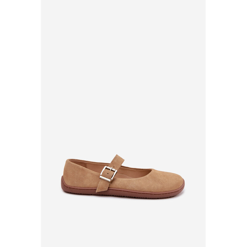 Baleríny Barefoot z přírodního semiše model 22069732 béžové -