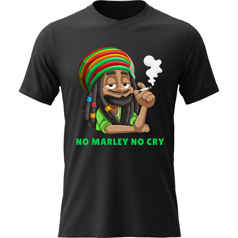 Giftela Dámské bavlněné tričko s potiskem - BOB MARLEY - černé