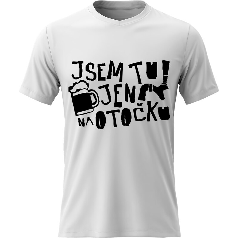 Giftela Dámské bavlněné tričko s potiskem - JSEM TU JEN NA OTOČKU - 114837096