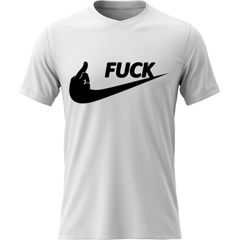 Giftela Dámské bavlněné tričko s potiskem - FUCK - bílé