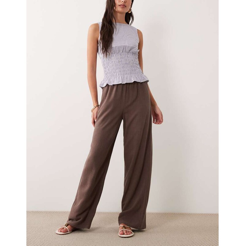 The Frolic exclusive linen blend drawstring waist wide leg
