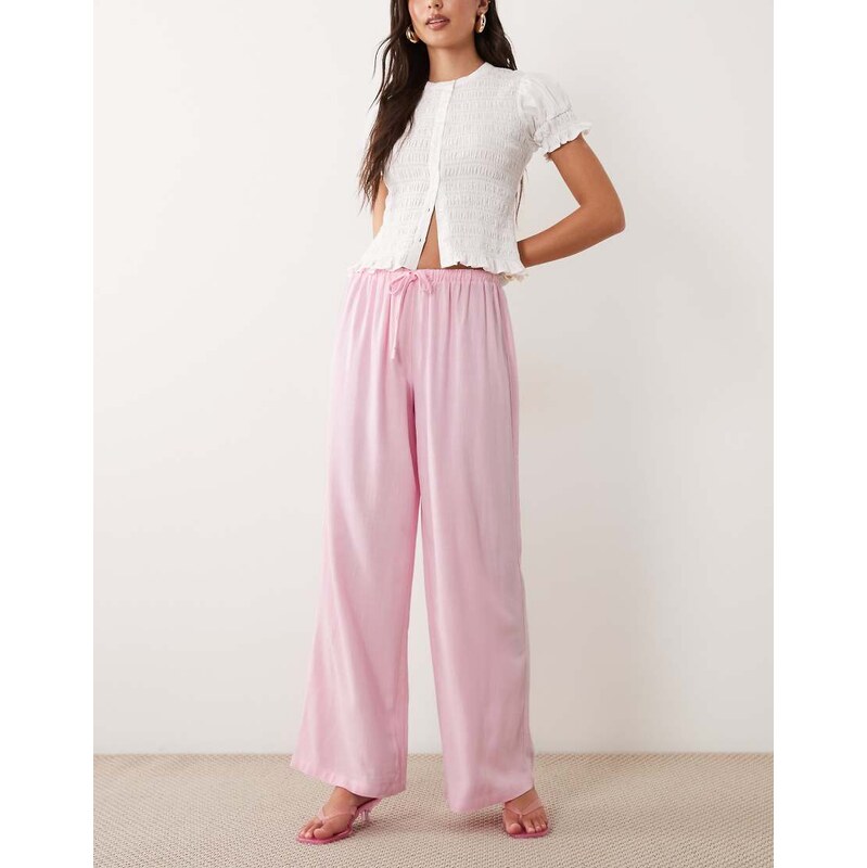 The Frolic exclusive linen blend elasticated waist wide leg